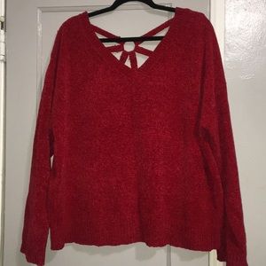 5/$25 NWOT Red Polyester Crop Sweater